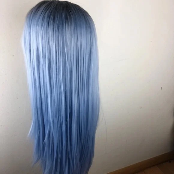 24” LACE FRONT Blue Ombré Color Wig *NWT display picture 2